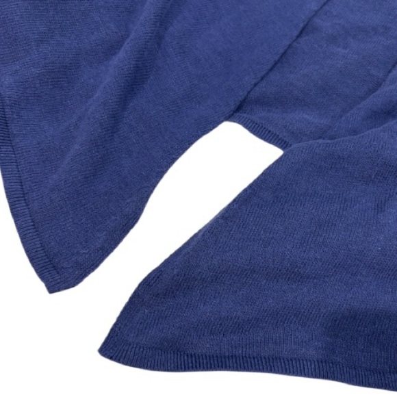 Eileen Fisher Open Knit Drape Cardigan Purple Blue Linen Size Petite Mesium - Picture 6 of 6